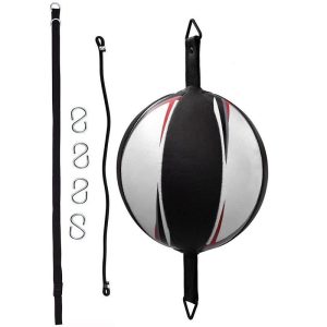 Leather Floor to Ceiling Double End Dodge Ball Black/ White